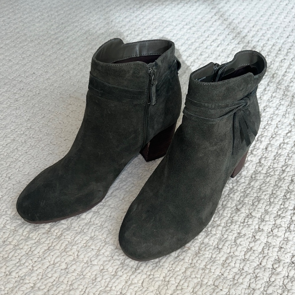 Green Suede Ankle Boots